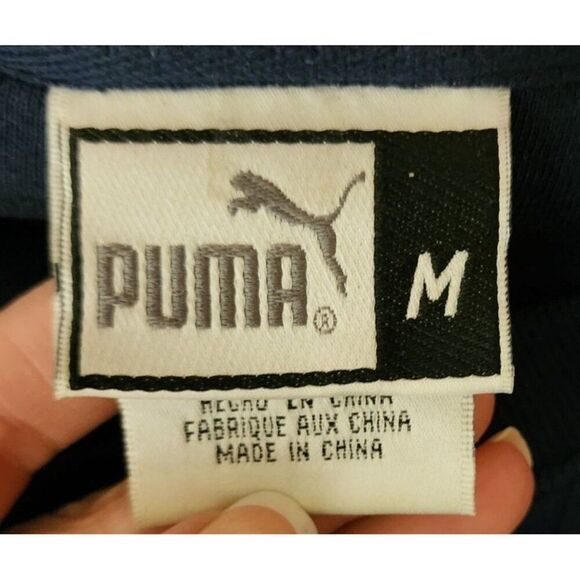 Puma Vintage 90s MLB Cleveland Indians Baseball Sweatshirt Mens M Blue Crewneck - Picture 6 of 8